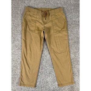 LL Bean Pants Mens XL 30 Tan Standard Fit Elastic Waist Cotton‎ Drawstring